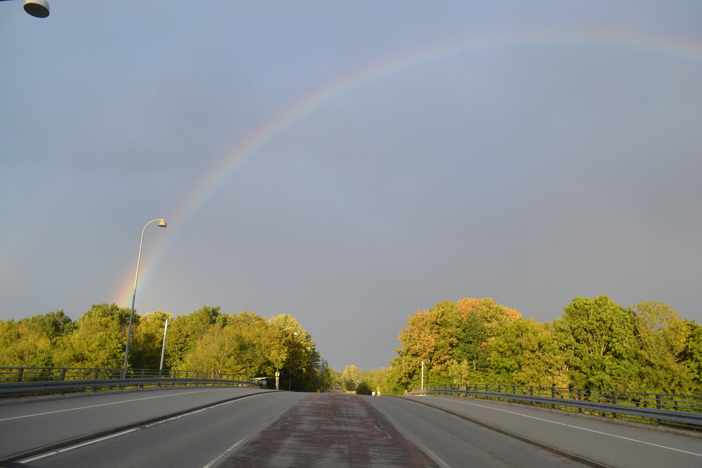Rainbow over the road